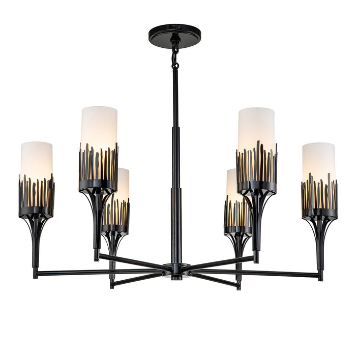 Lucas + McKearn CH20319BLK-6 Six Light Chandelier, Matte Black