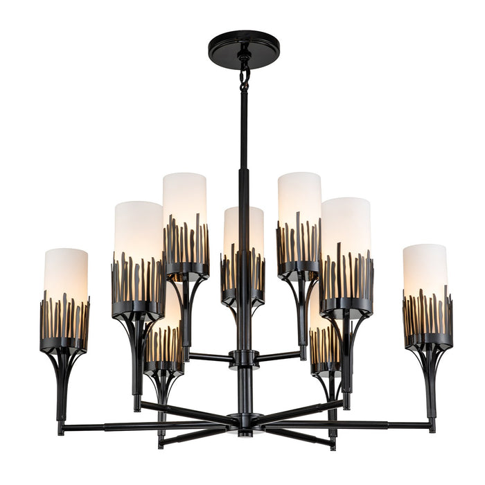 Lucas + McKearn CH20319BLK-9 Nine Light Chandelier, Matte Black