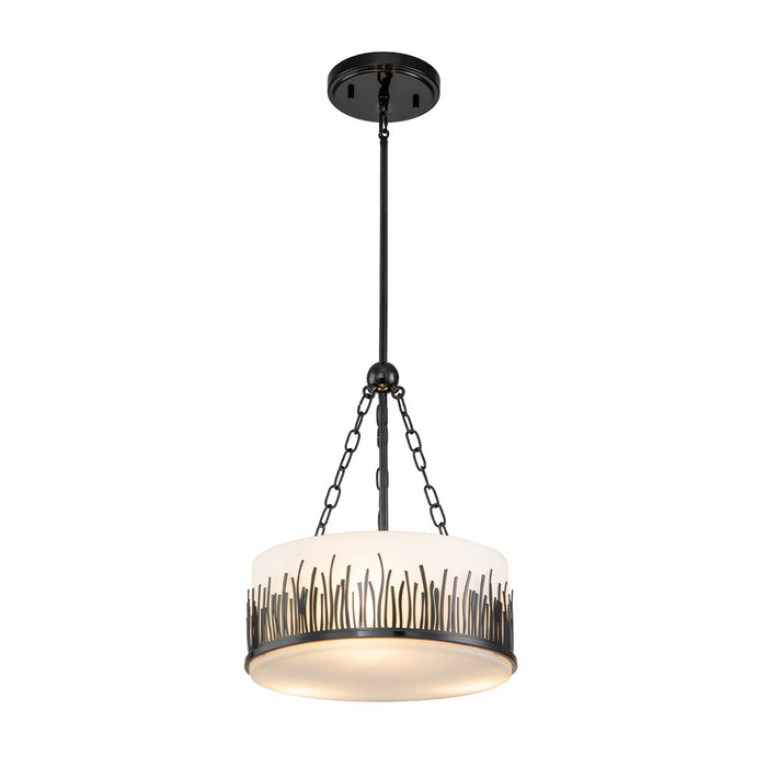 Lucas + McKearn PD20319BLK-2 Two Light Pendant, Lacquered Black