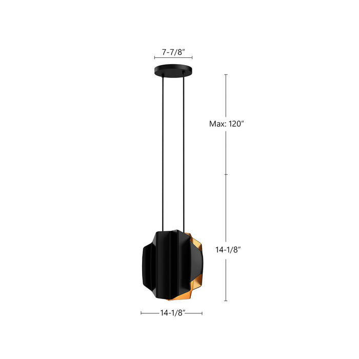 Kuzco Lighting PD58014-BK/GD Two Light Pendant, Black/Gold