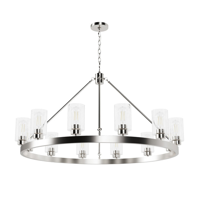Hunter 13059 12 Light Chandelier, Brushed Nickel