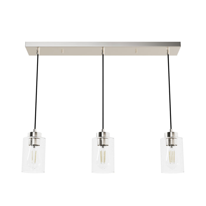 Hunter 13068 Three Light Pendant, Brushed Nickel