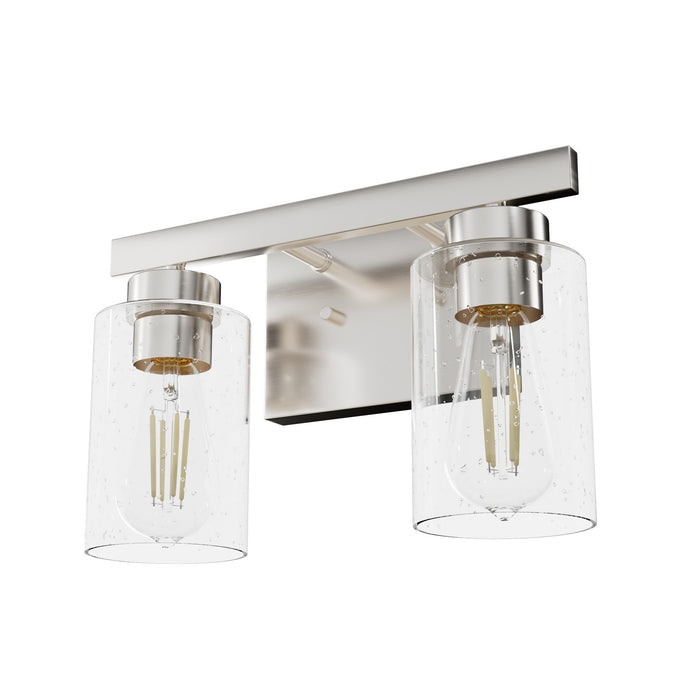 Hunter 13074 Two Light Bathroom Vanity, Brushed Nickel