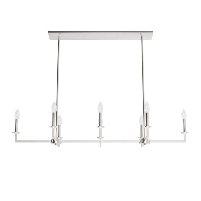 Hunter 19631 Eight Light Linear Chandelier, Brushed Nickel