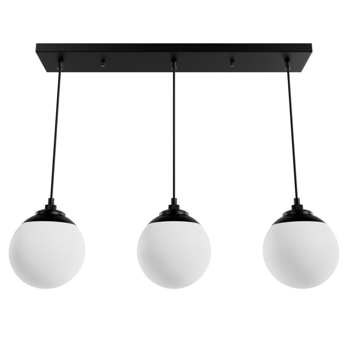 Hunter 19800 Three Light Linear Cluster, Matte Black