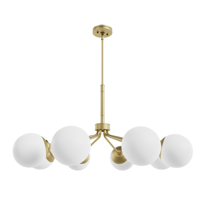 Hunter 19853 Eight Light Chandelier, Modern Brass
