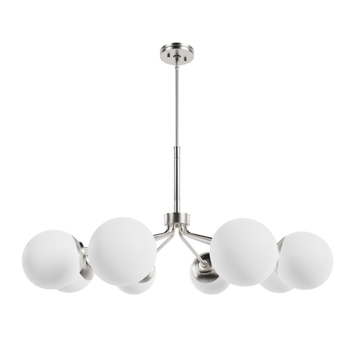 Hunter 19869 Eight Light Chandelier, Brushed Nickel