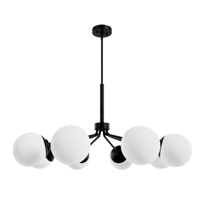Hunter 19870 Eight Light Chandelier, Matte Black