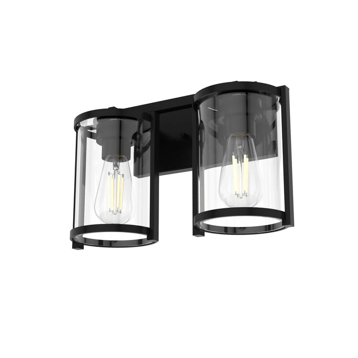 Hunter 48000 Two Light Bathroom Vanity, Matte Black