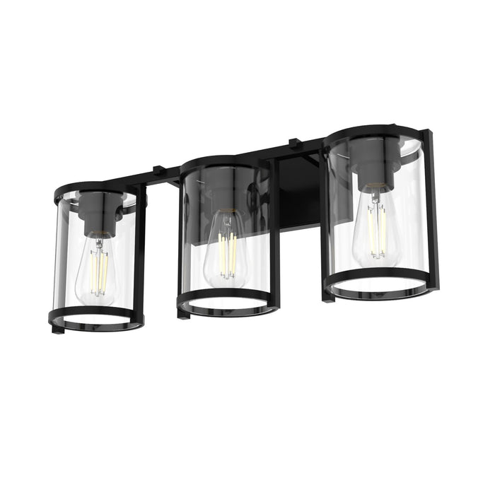 Hunter 48004 Three Light Bathroom Vanity, Matte Black