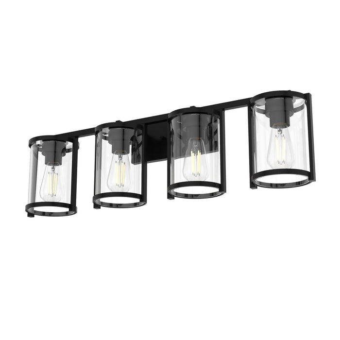 Hunter 48009 Four Light Bathroom Vanity, Matte Black