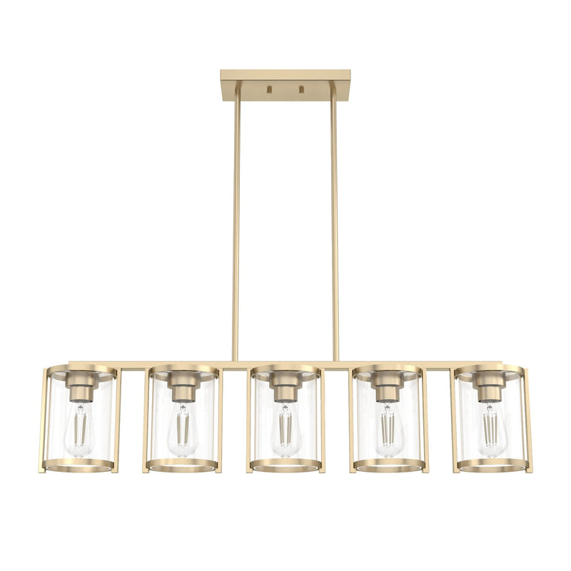 Hunter 48014 Five Light Chandelier, Alturas Gold