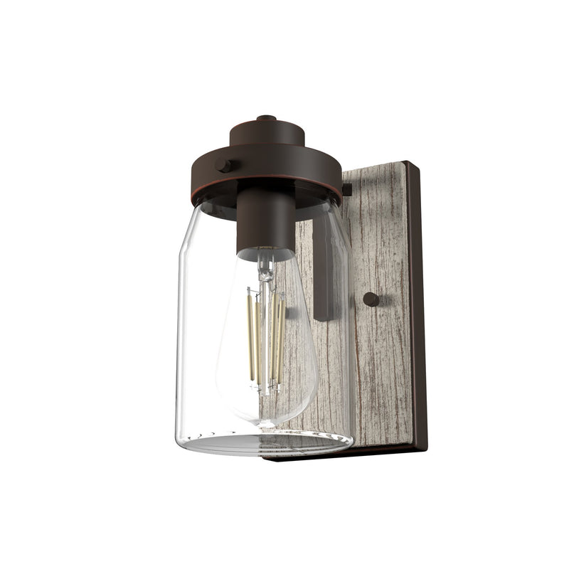 Hunter 48017 One Light Wall Sconce, Onyx Bengal