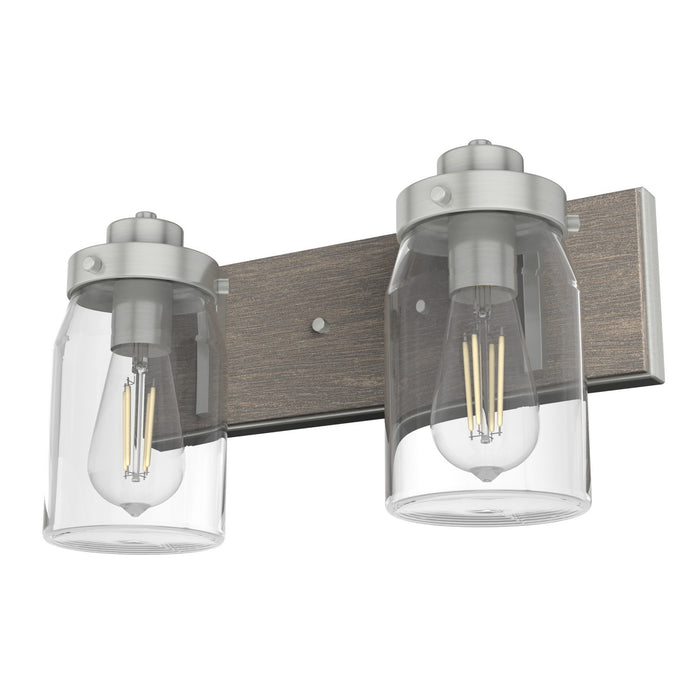 Hunter 48019 Two Light Bathroom Vanity, Brushed Nickel