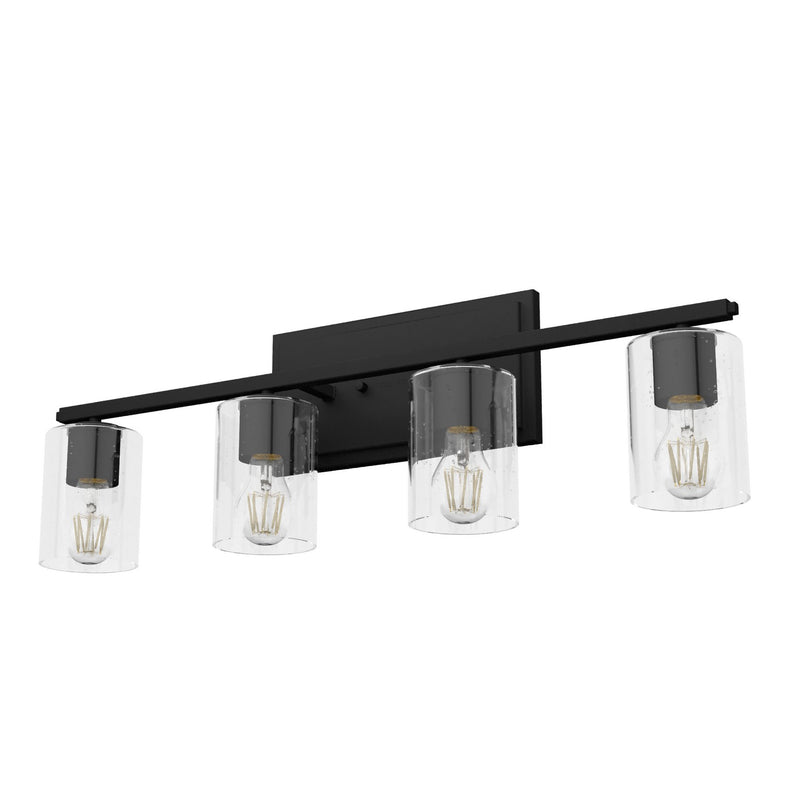 Hunter 48031 Four Light Bathroom Vanity, Natural Black Iron