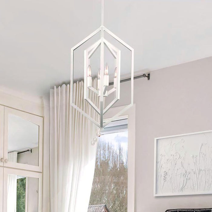 Canarm ICH1010A04WH16 Four Light Chandelier, Matte White