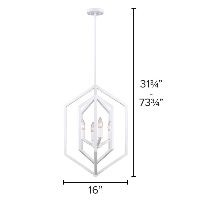 Canarm ICH1010A04WH16 Four Light Chandelier, Matte White