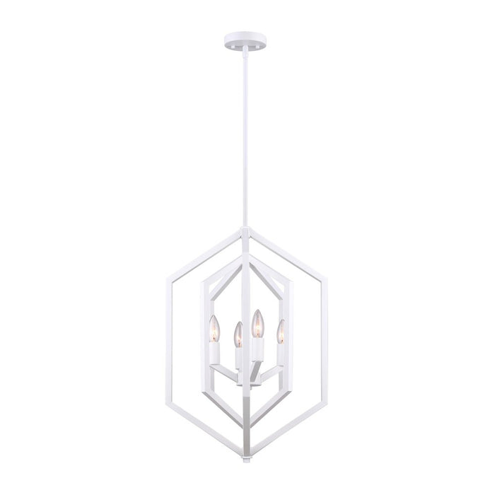 Canarm ICH1010A04WH16 Four Light Chandelier, Matte White