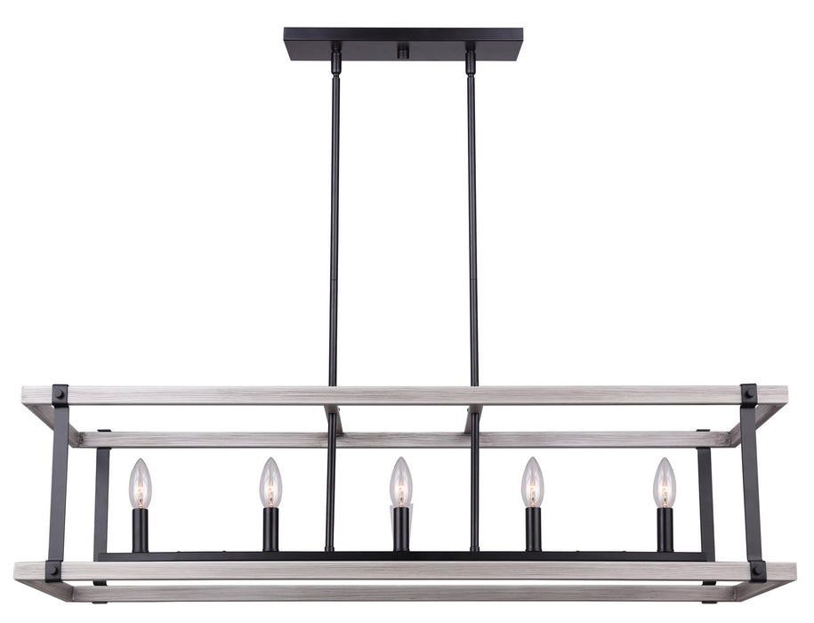 Canarm ICH1094A05BBG40 Five Light Chandelier, Matte Black/Brushed Grey