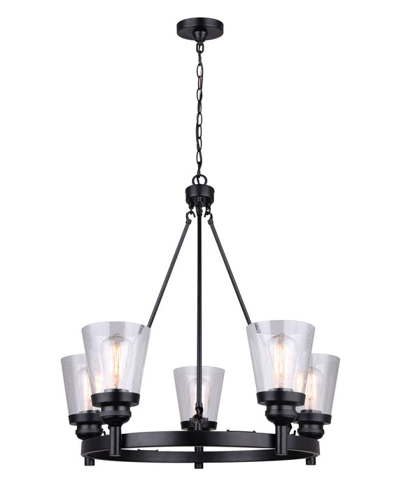 Canarm ICH1097A05BK Five Light Chandelier, Matte Black
