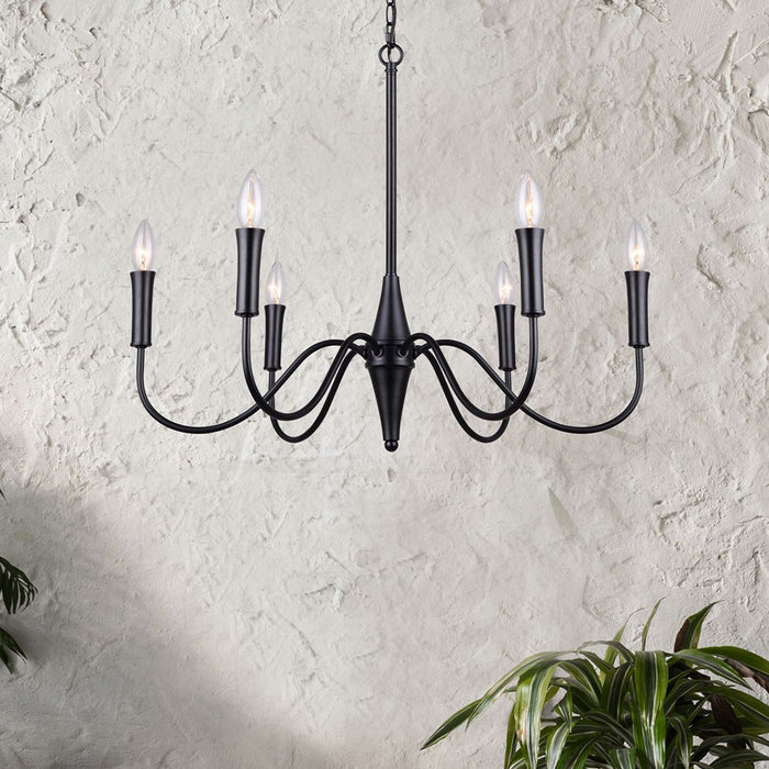 Canarm ICH1103A06BK Six Light Chandelier, Matte Black