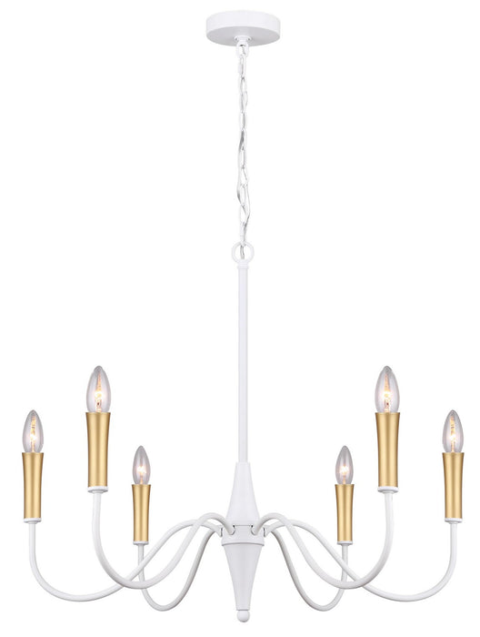 Canarm ICH1103A06WH Six Light Chandelier, Matte White