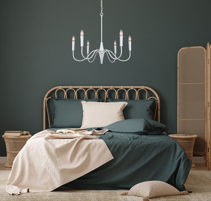 Canarm ICH1103A06WH Six Light Chandelier, Matte White