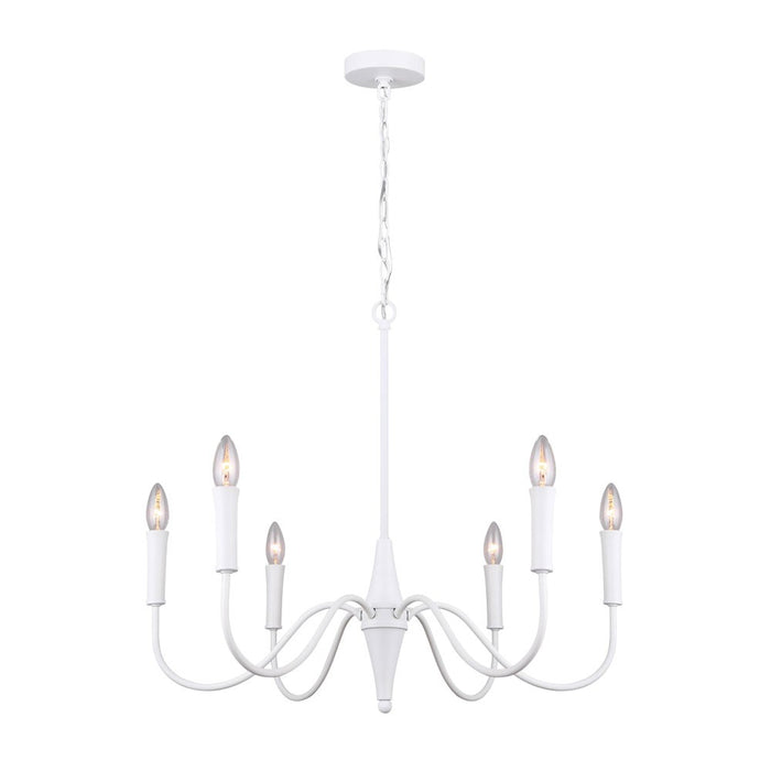 Canarm ICH1103A06WH Six Light Chandelier, Matte White