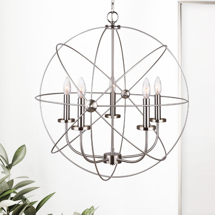 Canarm ICH282B05BN25 Five Light Chandelier, Brushed Nickel