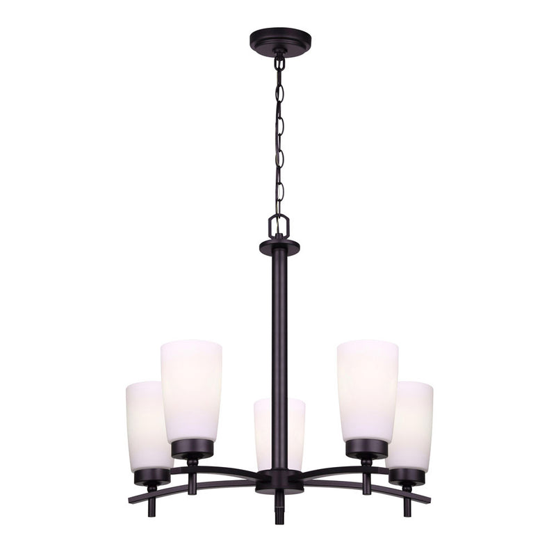 Canarm ICH326A05BK Five Light Chandelier, Matte Black