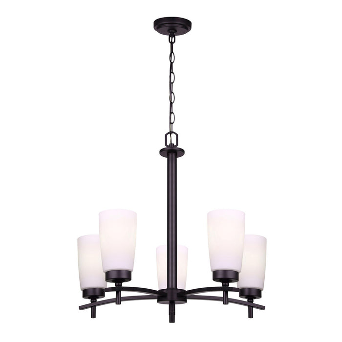 Canarm ICH326A05BK Five Light Chandelier, Matte Black