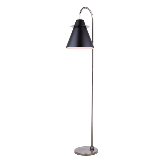 Canarm IFL1076A66BKN One Light Floor Lamp, Brushed Nickel/Matte Black