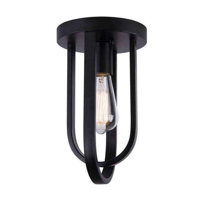 Canarm IFM1078A07BK One Light Flush Mount, Matte Black