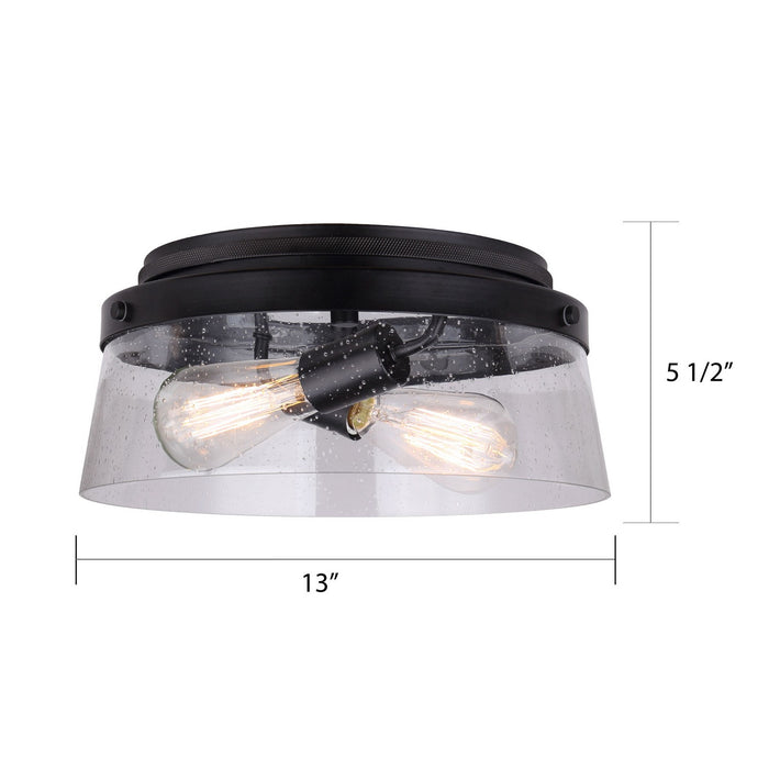 Canarm IFM1097A13BK Two Light Flush Mount, Matte Black