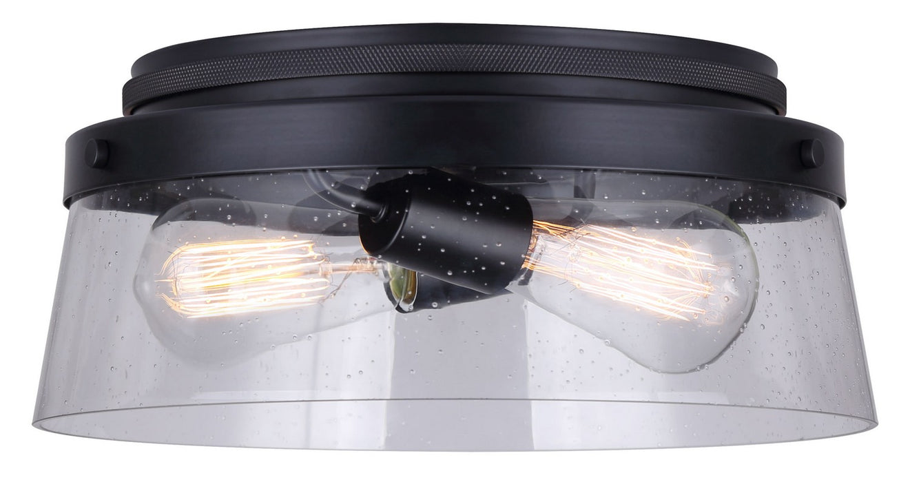 Canarm IFM1097A13BK Two Light Flush Mount, Matte Black