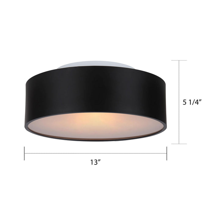 Canarm IFM318A13BK Two Light Flush Mount, Matte Black