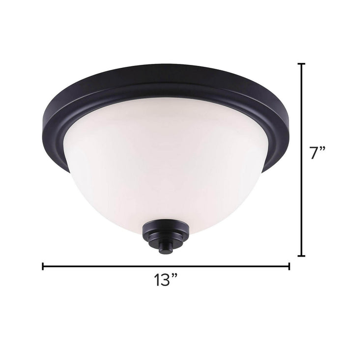 Canarm IFM326A13BK Two Light Flush Mount, Matte Black