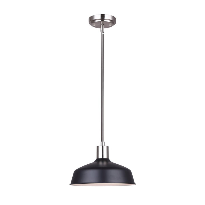 Canarm IPL1055A01BKN One Light Pendant, Brushed Nickel/Matte Black