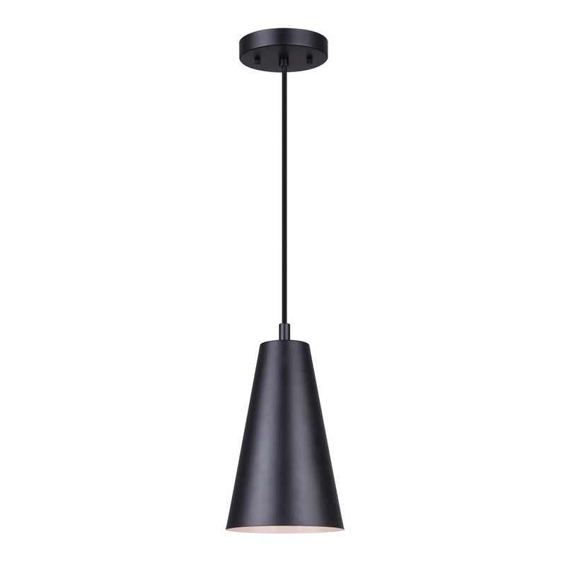Canarm IPL1056A01BK One Light Pendant, Matte Black