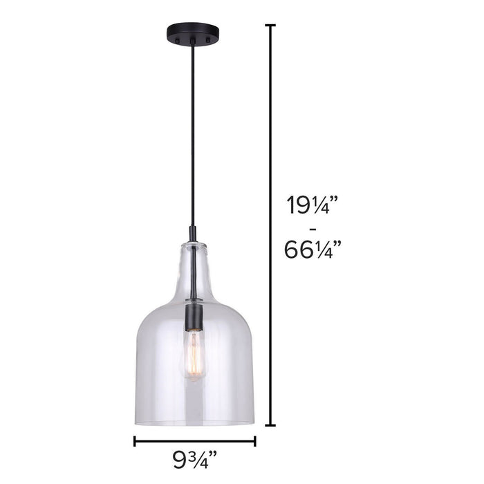 Canarm IPL1059A01BK10 One Light Pendant, Matte Black