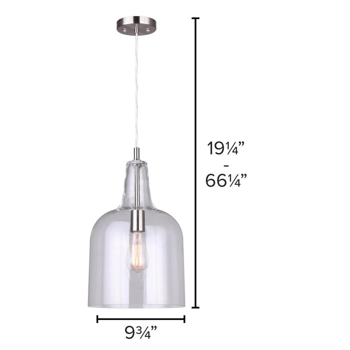 Canarm IPL1059A01BN10 One Light Pendant, Brushed Nickel