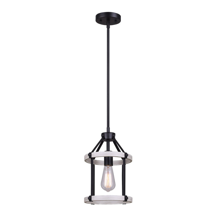 Canarm IPL1094A01BBG One Light Pendant, Matt Black/Brushed Grey