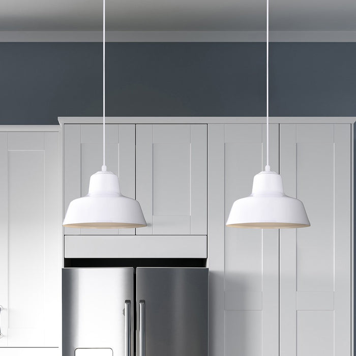 Canarm IPL1095A01WH One Light Pendant, Matte White