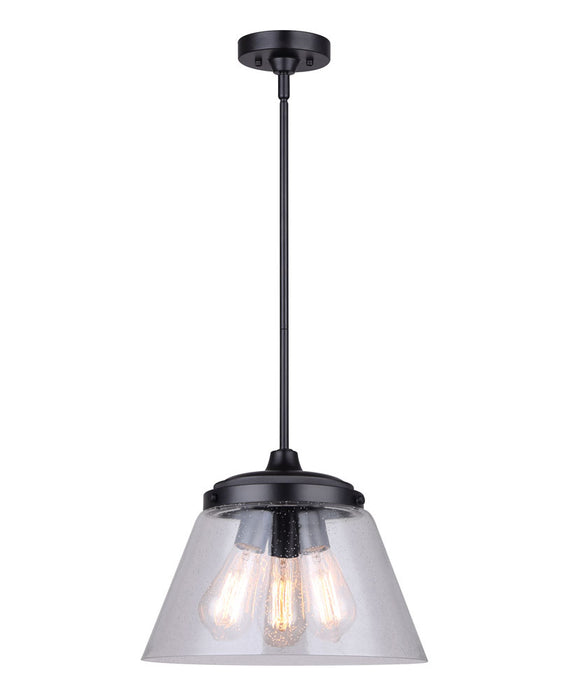 Canarm IPL1097A03BK13 Three Light Pendant, Matte Black