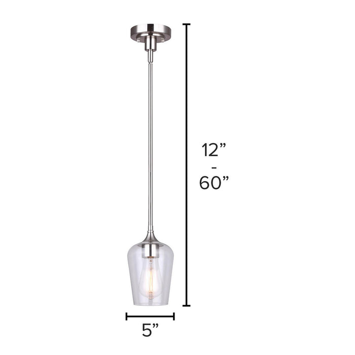 Canarm IPL1102A01BN One Light Pendant, Brushed Nickel