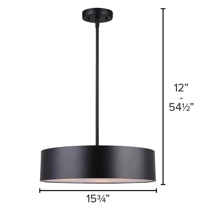 Canarm IPL318A03BK16 Three Light Pendant, Matte Black