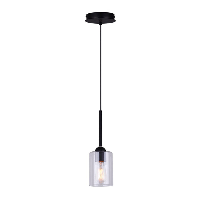 Canarm IPL370A01BK-CL One Light Pendant, Matte Black