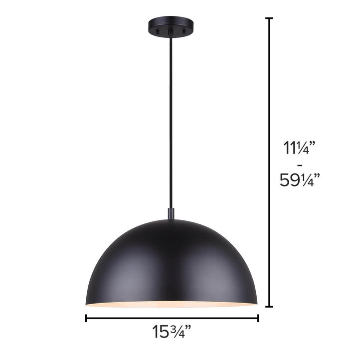 Canarm IPL734B01BK One Light Pendant, Matte Black