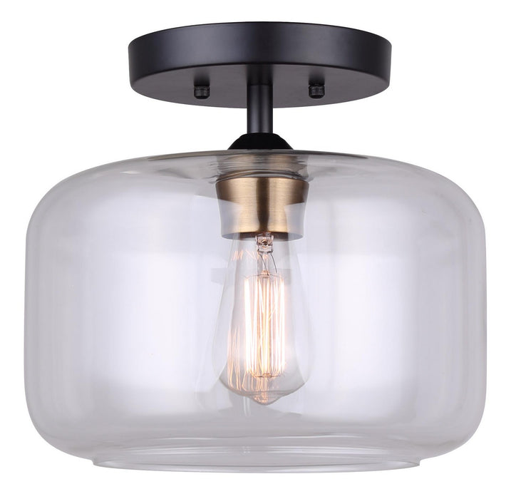 Canarm IPL778B01BKG One Light Pendant, Matte Black And Gold