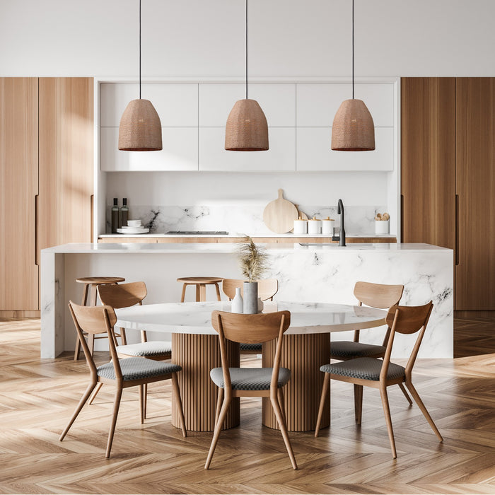 Canarm IPL785B01BKR One Light Pendant, Matte Black/Rope Color